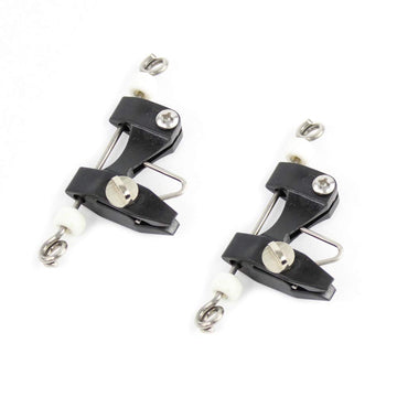 Tackle Room Fishing Supply release clips stainless hardware closeup, highlighting corrosion-resistant construction.