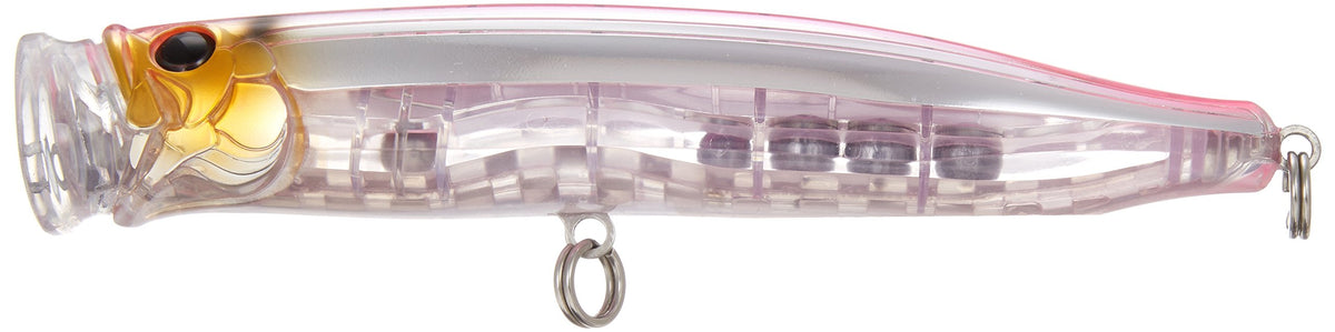Tackle House Popper 6.9-inch NR Pink Back lure showing lifelike wobble to entice active predators.