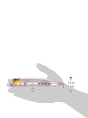 Tackle House Popper NR Pink Back side view highlighting reflective color and transparency for stealthy strikes.