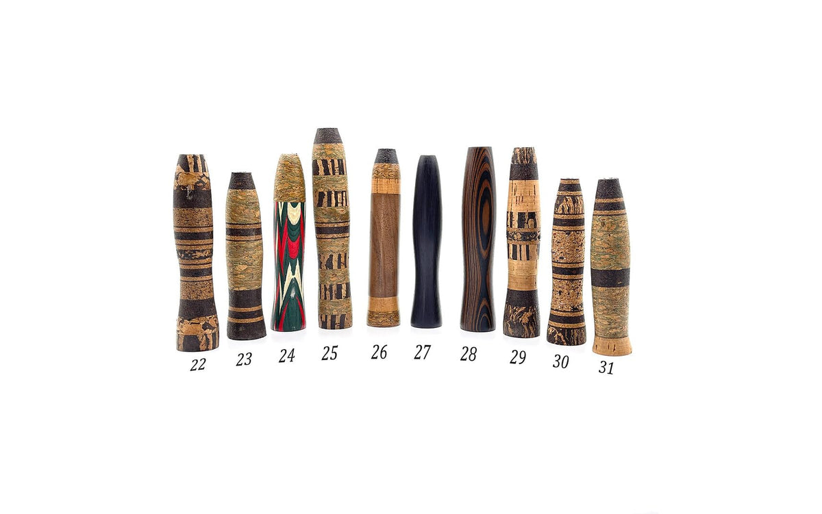 TackleZoom custom fly grip on a cork handle, ideal for precise rod-building and comfortable grip.