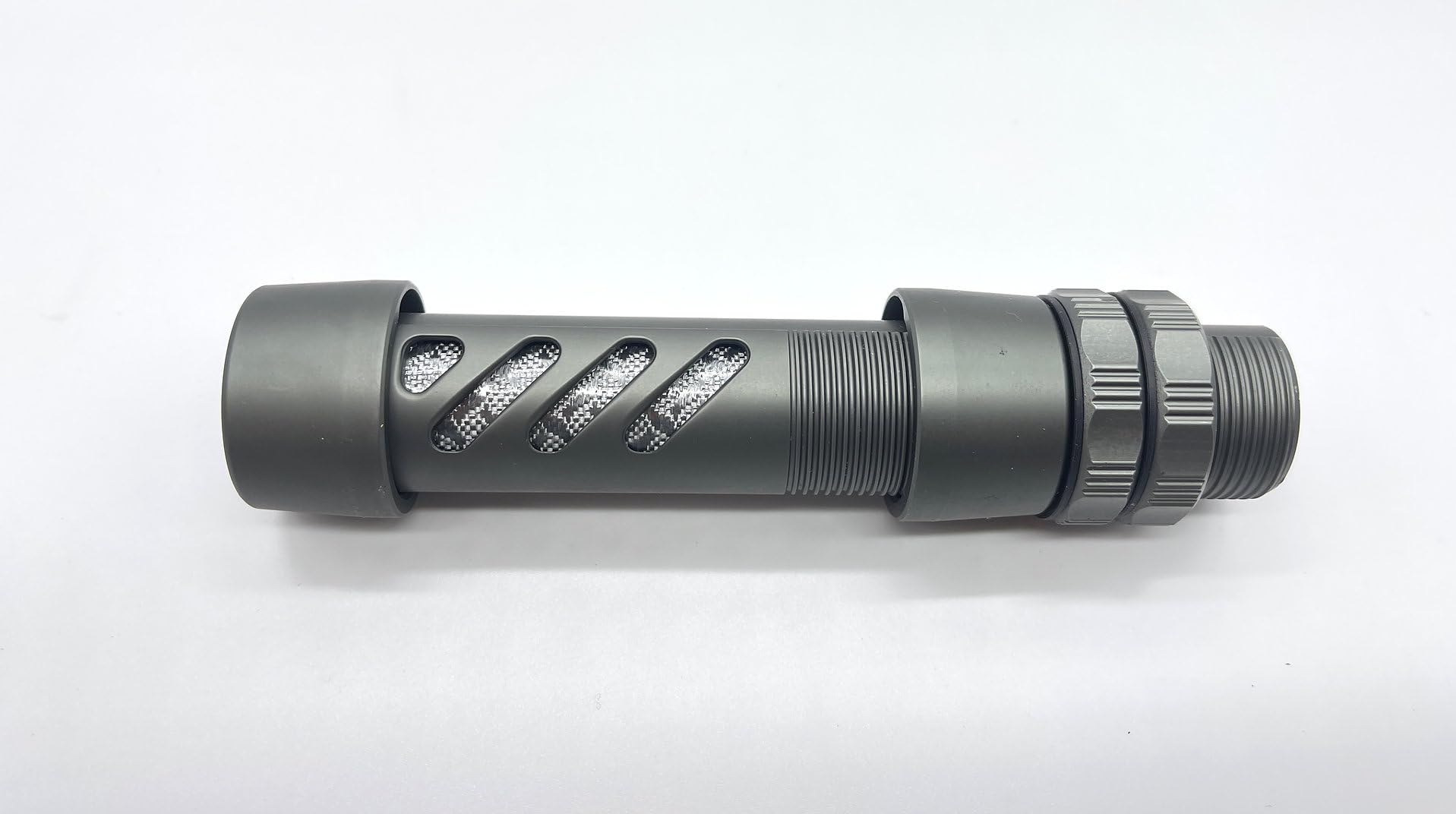 TackleZoom Heavy Duty Reel Seat side view showing slotted middle and ribbed innards for secure seating.
