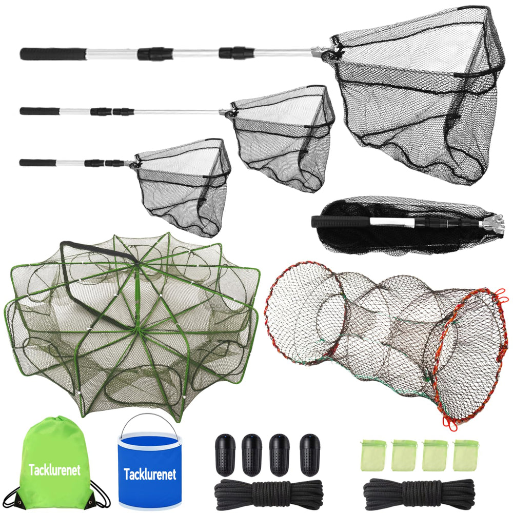 Tacklurenet folded fishing trap with 10 holes and 10 sides