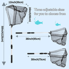 Telescopic kayak net extended length 50in