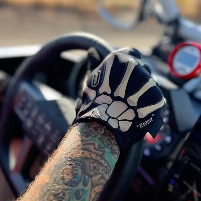 TACLAB Reaper Black Skeleton Gloves cycling-ride demonstrate UV protection during sunny sessions