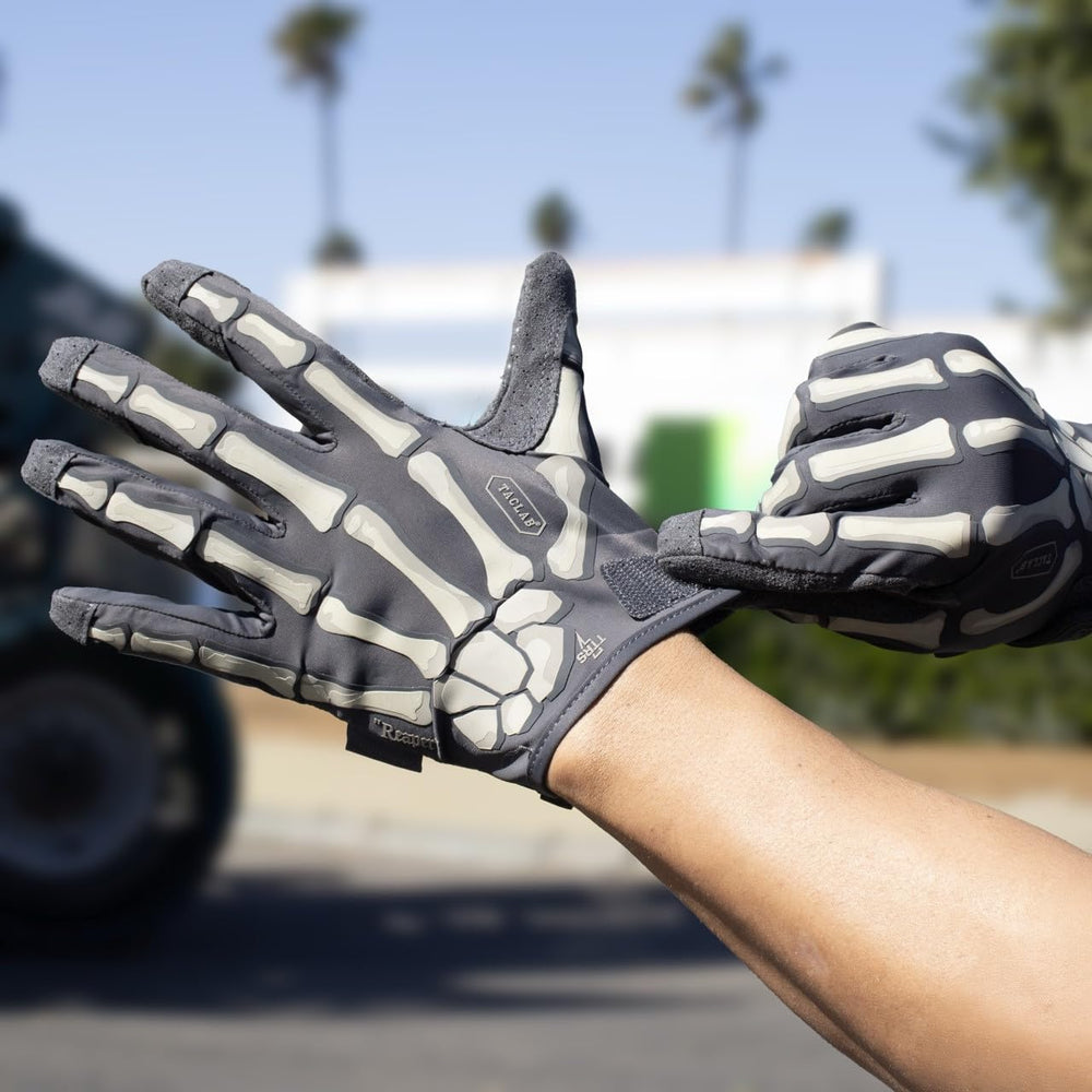 TACLAB Reaper Ghost Gray Skeleton Gloves backhand mesh enhances all-day comfort during wear