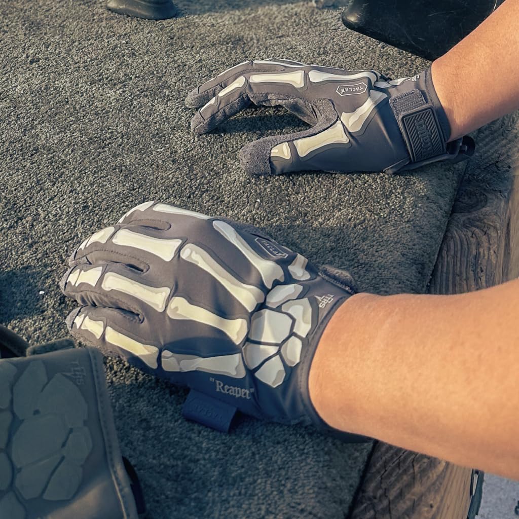 TACLAB Reaper Ghost Gray Skeleton Gloves multipurpose use for outdoor activities