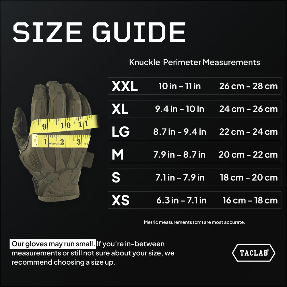 TACLAB Reaper Ghost Gray Skeleton Gloves packaging shows small size and brand