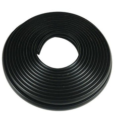 TACO Marine flexible vinyl inserts installed on rail, black finish blends with hull and shields surfaces.