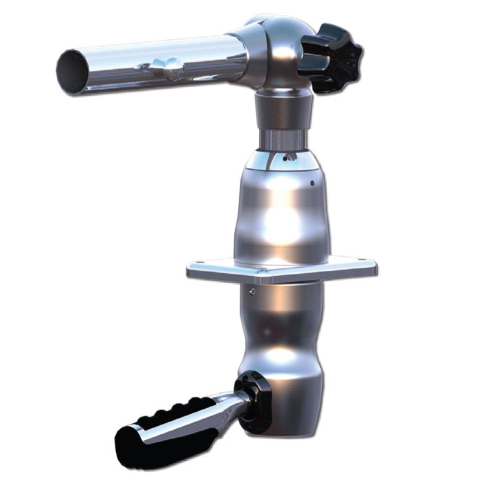 TACO METALS Grand Slam 280 outrigger top mount on boat, ready for deployment