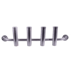 Taco Metals marine aluminum 4-rod transom rack with brushed finish keeps gear organized on deck