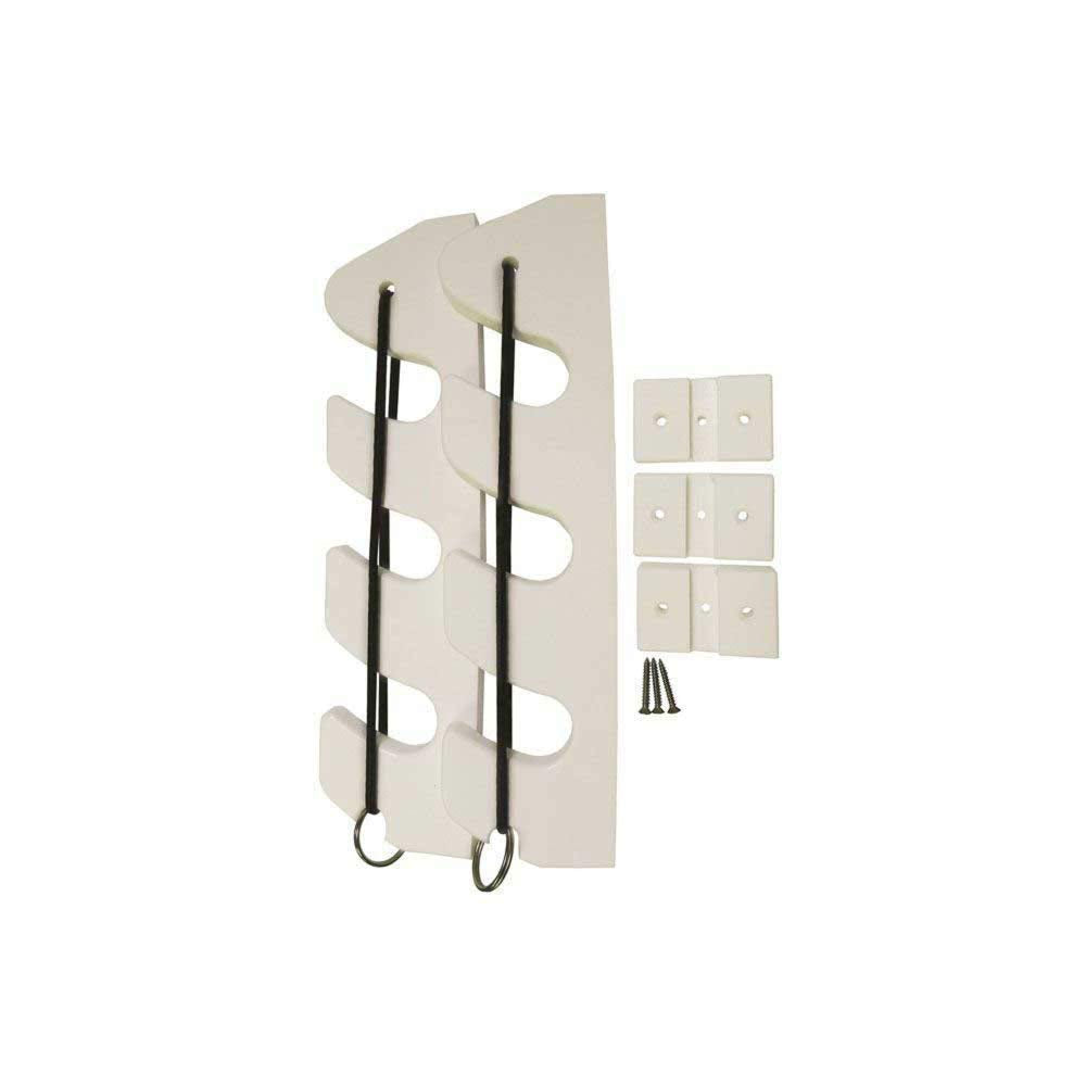 Taco Metals Taco Marine P03-133W 3-rod bungee holder, white, keeps rods secure under-gunnel storage