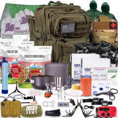 TacPreps 72-Hour Survival Kit backpack ready for outdoor use