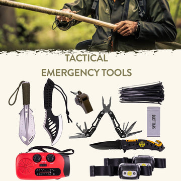 TacPreps duct tape, multitool, gloves and zip ties ready for quick repairs