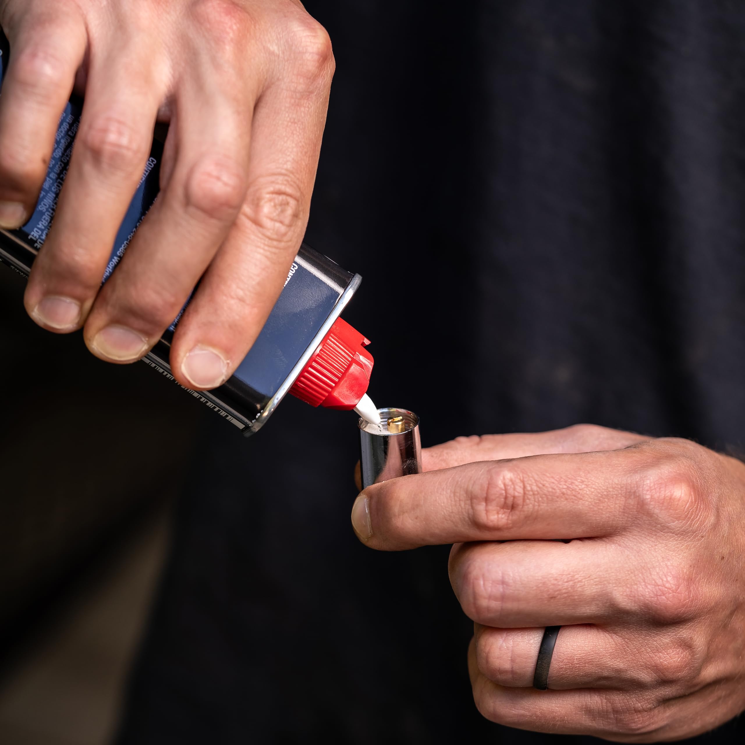 TACTICA X.100 refillable design reduces waste with standard lighter fluid