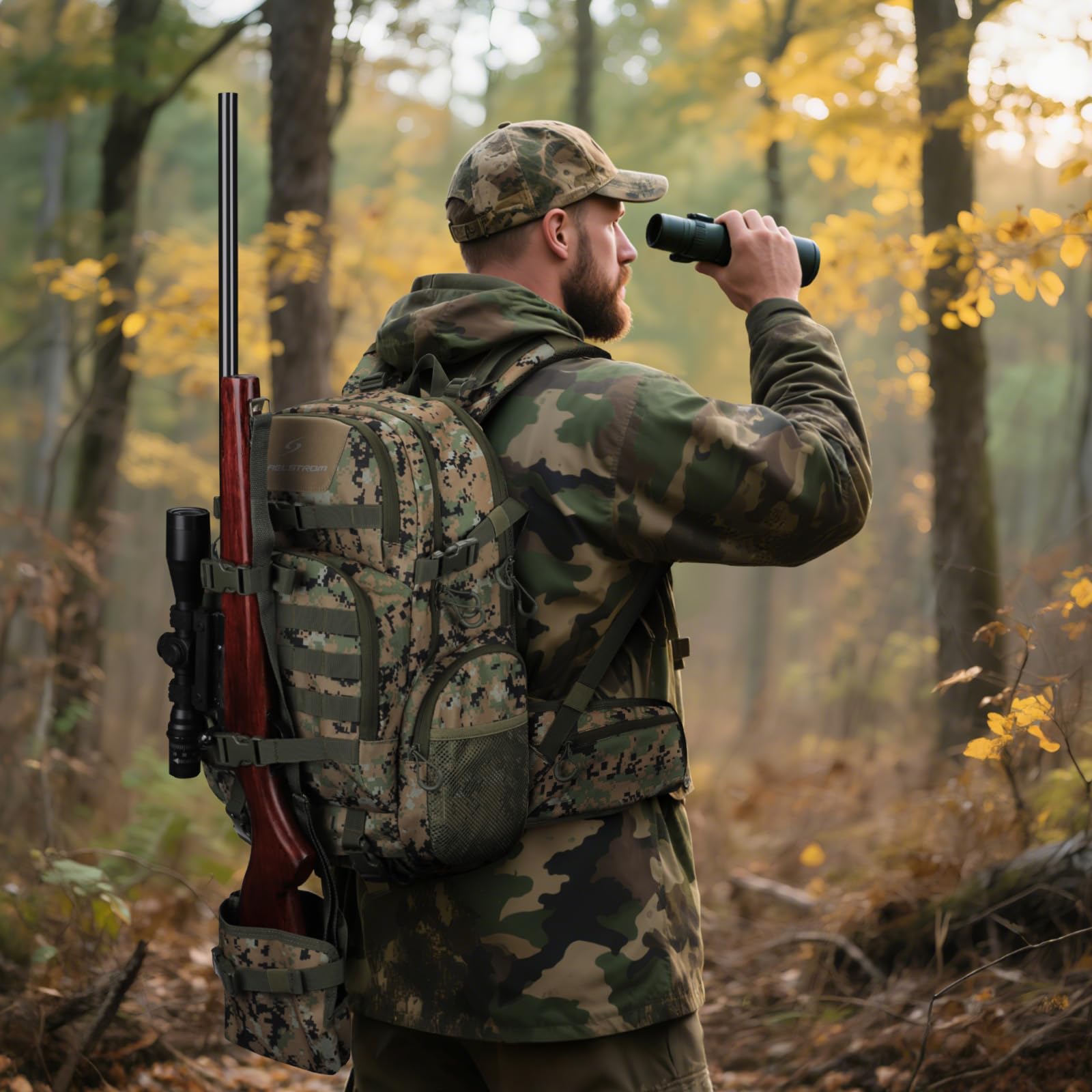 All-weather hunting backpack ready for outdoor trips
