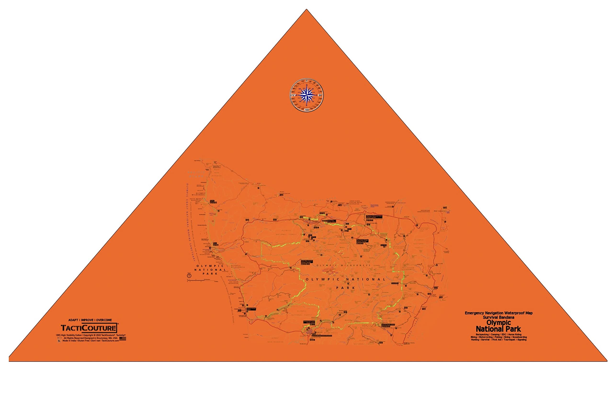 Tacticouture emergency navigation bandana waterproof for reliable field use
