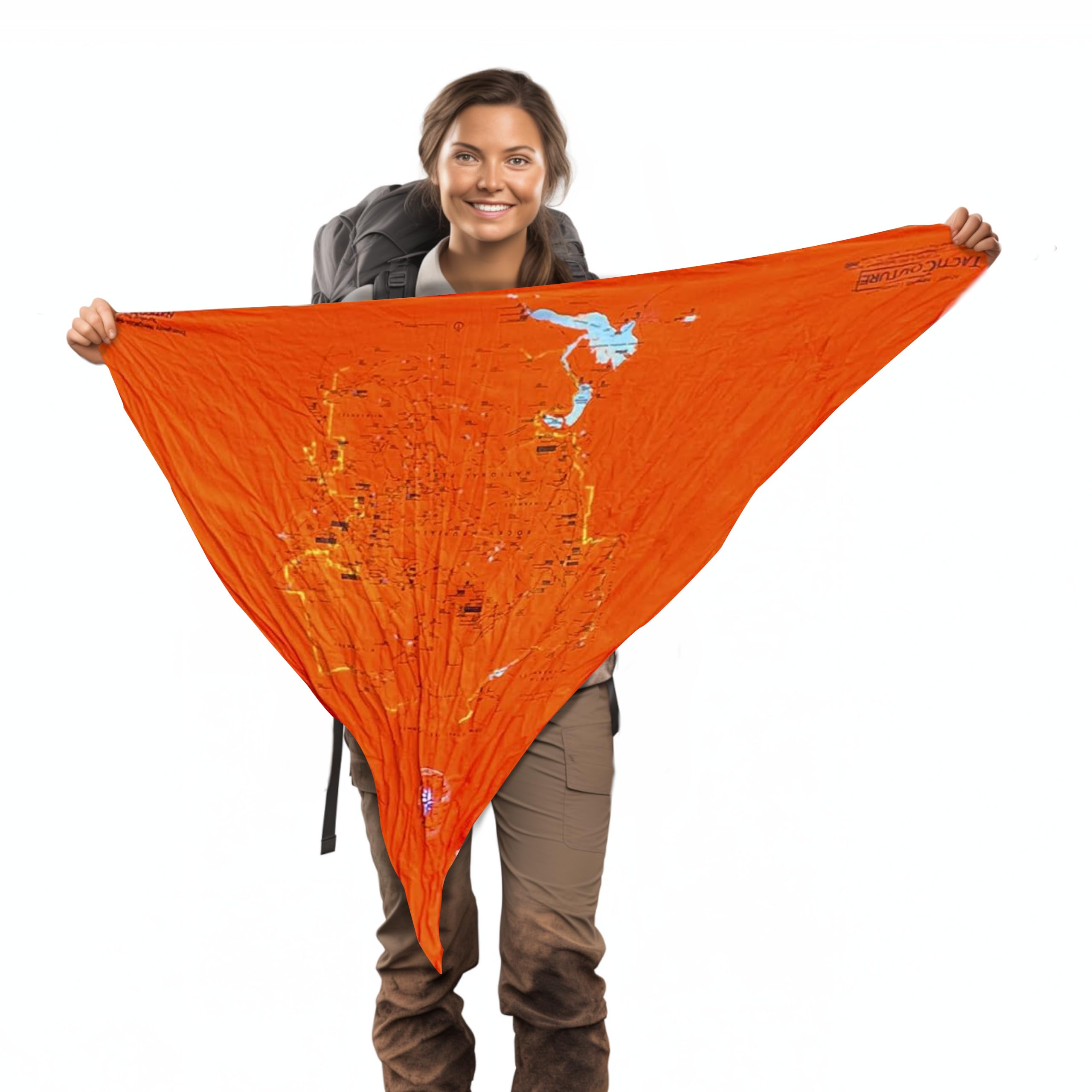 Tacticouture Grand Canyon map bandana with landmark details for quick navigation.