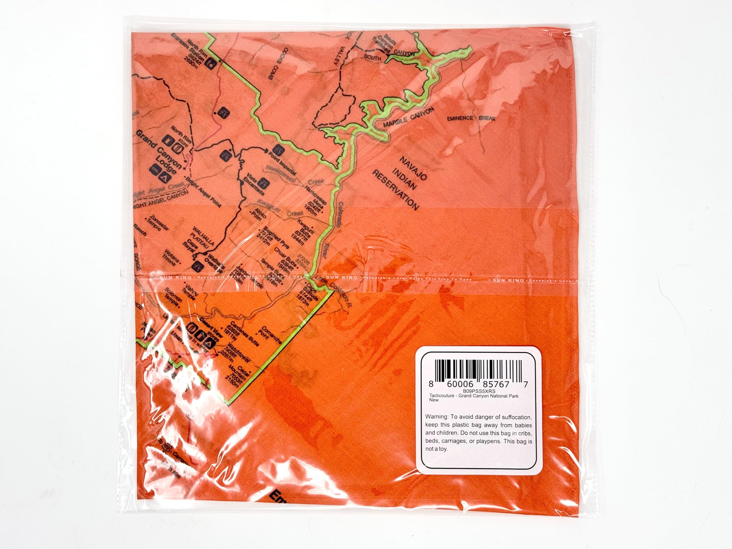 Tacticouture Grand Canyon map bandana serves as a keepsake for park fans.