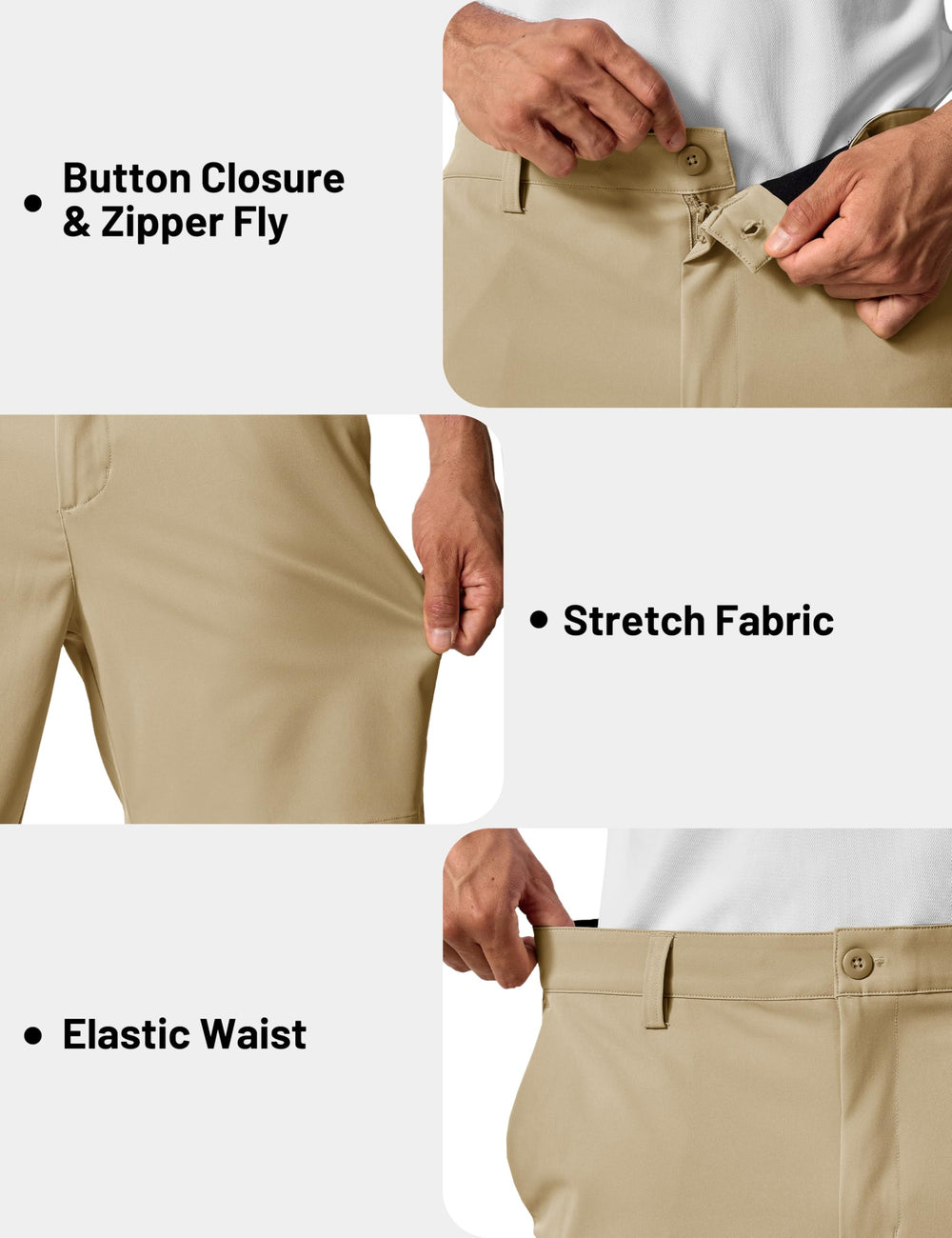 TACVASEN 7-inch inseam shorts offer athletic fit for golf and work.