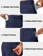 TACVASEN classic flat-front shorts with durable button-zipper closure