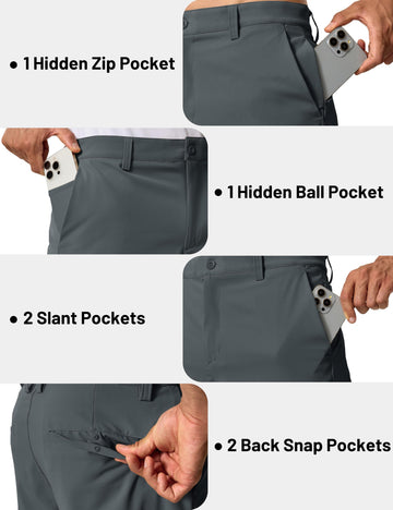 TACVASEN classic-fit shorts with belt loops for timeless style at work or golf.