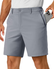TACVASEN men's golf shorts 7in inseam on the fairway, offering comfortable mobility