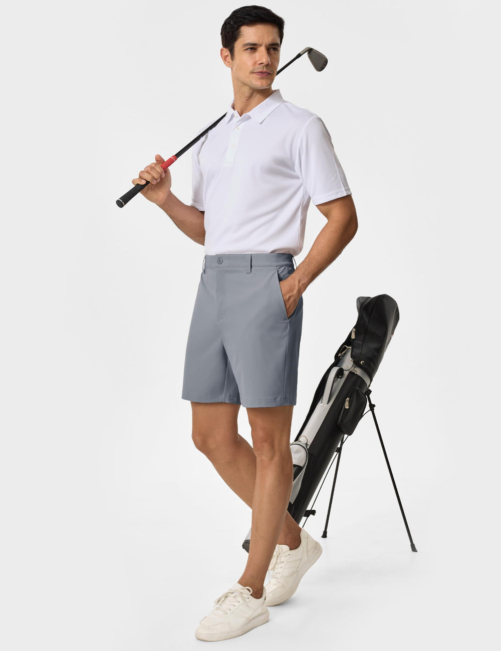 TACVASEN golf shorts worn during greenside practice showing activity-ready comfort.