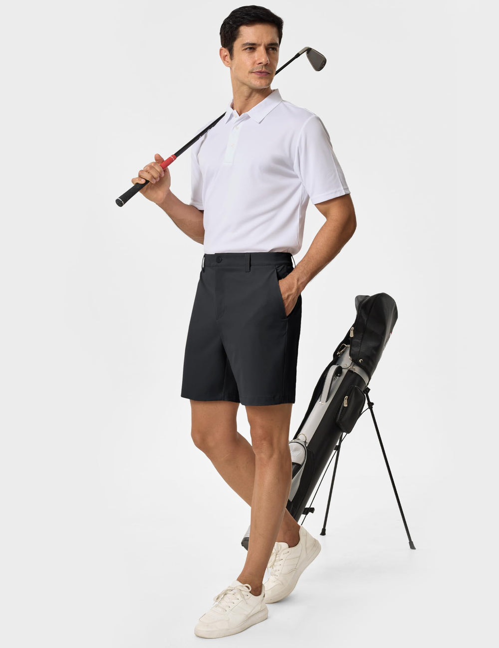 TACVASEN men's golf shorts belt loops design enabling easy belt customization.