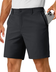 TACVASEN men's golf shorts front view with 4-way stretch for unrestricted swing comfort.