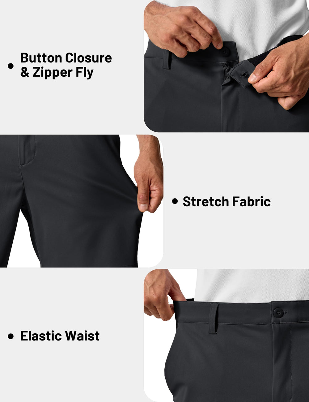 TACVASEN men's golf shorts stretch fabric emphasizing lightweight daily comfort.