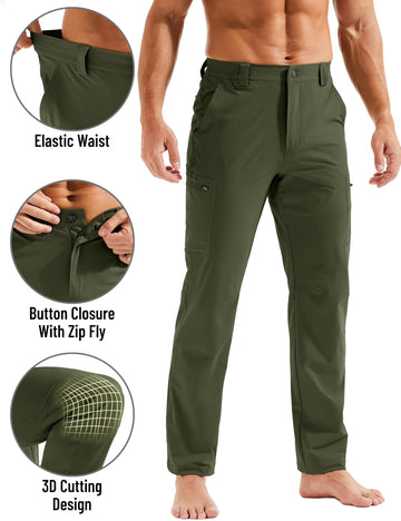 TACVASEN pants worn outdoors image showcasing flexible movement.