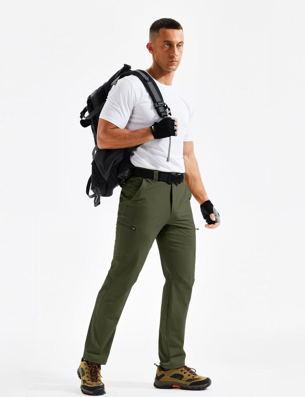 TACVASEN pants pocket detail with secure zip pockets for essentials.