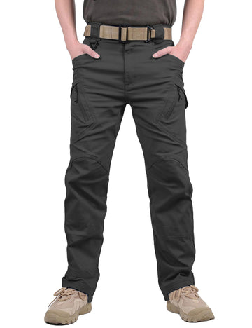 TACVASEN mens hiking pants side pocket view highlighting nine-pocket design for gear storage