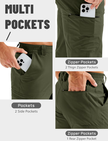 TACVASEN pants waistband and zipper closure close-up for comfortable fit.
