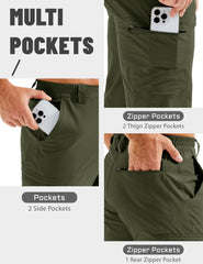 TACVASEN pants waistband and zipper closure close-up for comfortable fit.