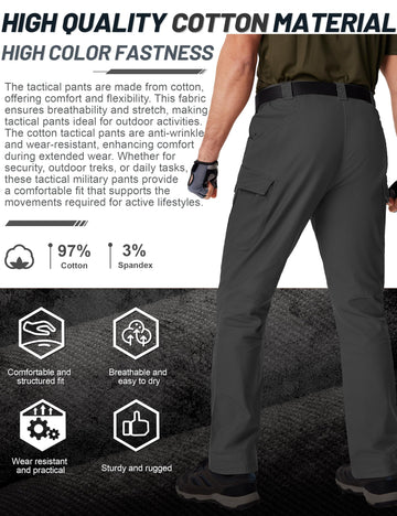 TACVASEN mens hiking pants waistband and belt-loop detail for secure fit