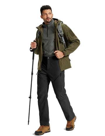 TACVASEN men's outdoor winter pants ideal for hiking, skiing, and camping in snow