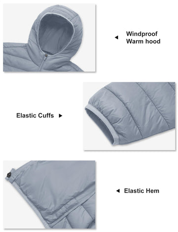 TACVASEN men's puffer coat elastic cuffs and hem boost wind resistance during gusts.