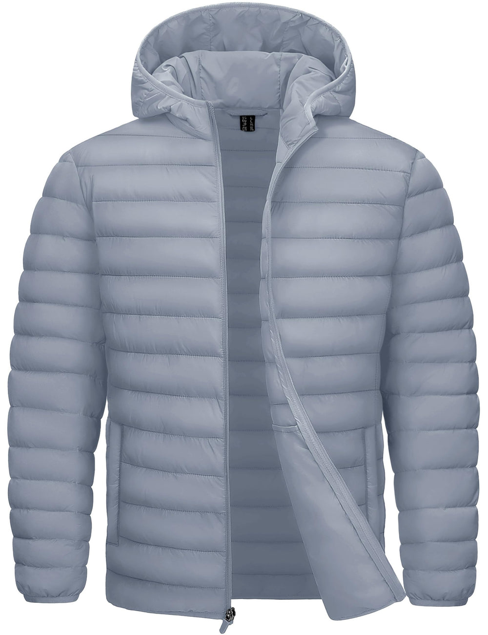 TACVASEN men's puffer coat hooded front view delivering lightweight warmth for everyday use.