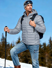 TACVASEN men's puffer coat water-resistant fabric ready for light rain and damp weather.