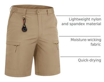 TACVASEN shorts elastic waistband with stretch for active movement.