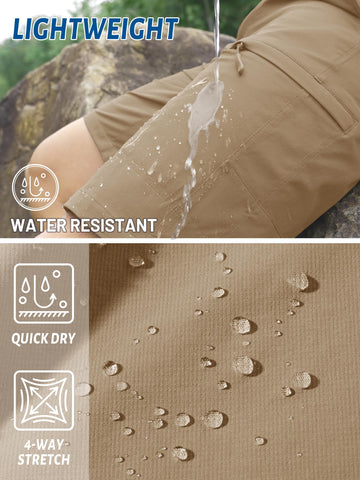 TACVASEN shorts with five pockets and D-ring for secure essentials.