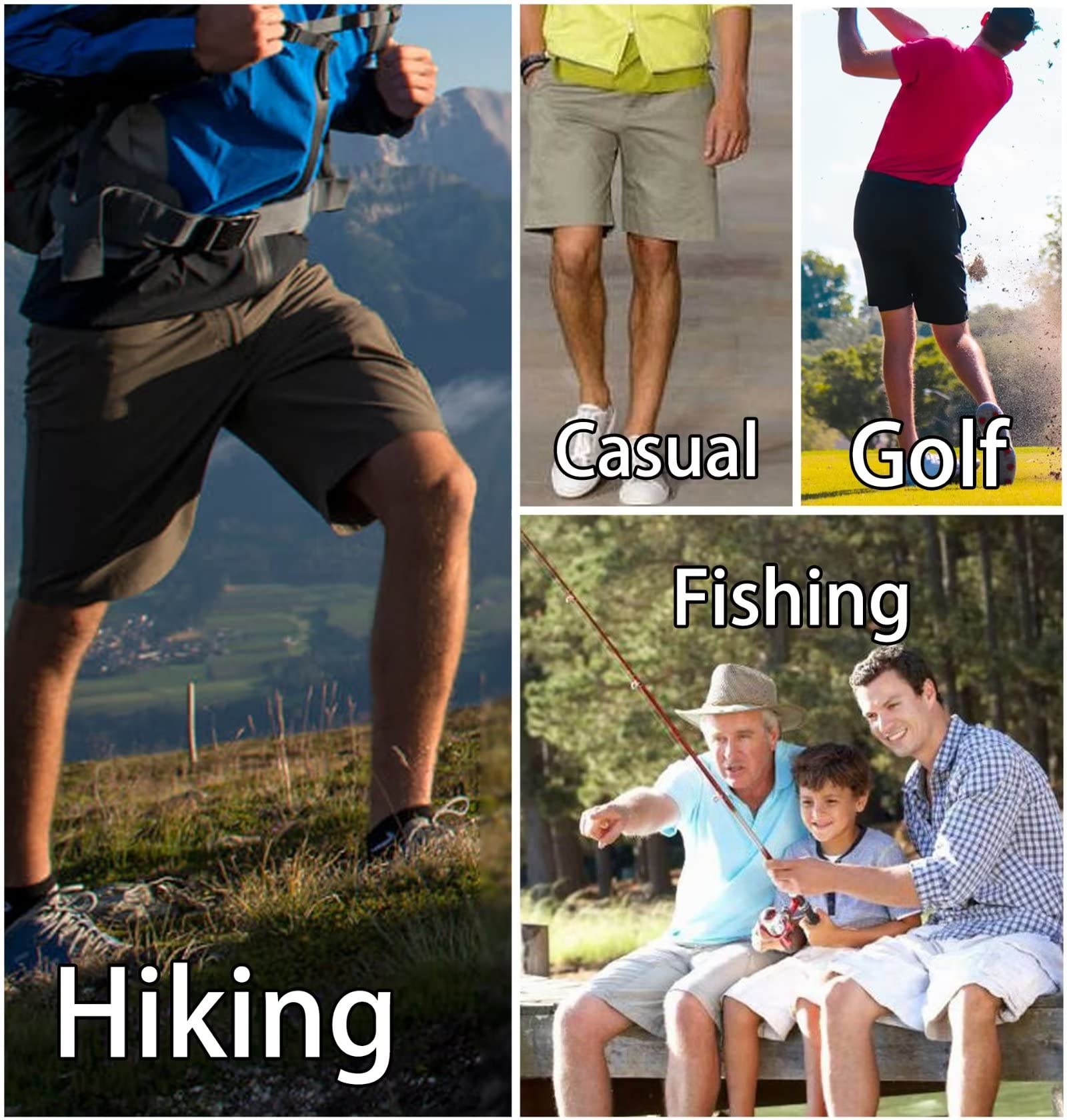 TACVASEN khaki shorts ideal for casual wear and outdoor days.