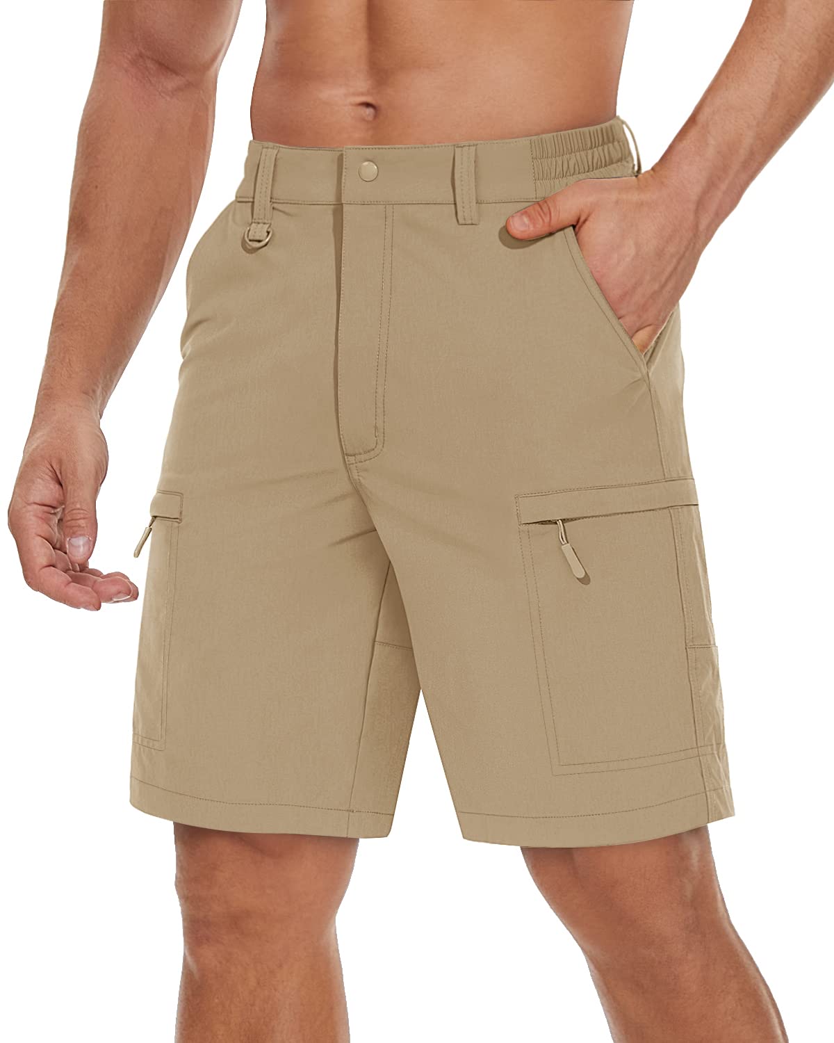 TACVASEN men's shorts with water-repellent finish ready for light rain.
