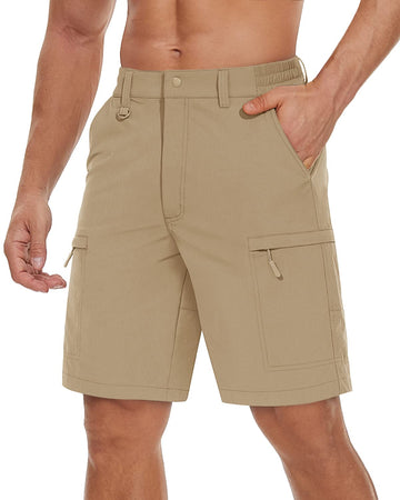 TACVASEN men's shorts with water-repellent finish ready for light rain.