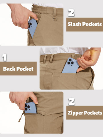 TACVASEN shorts with zippered thigh pockets for valuables.