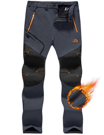 TACVASEN men's ski pants front view demonstrates waterproof windproof protection for winter activities.