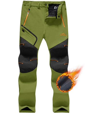TACVASEN men's snow pants front view showing waterproof softshell construction for winter adventures.