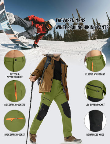 TACVASEN men's snow pants winter activities for skiing, hiking, and daily cold-weather wear.
