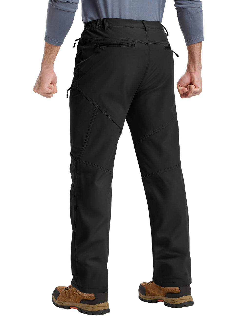 TACVASEN men's softshell waterproof pants image highlights protective waterproof coating and moisture-wicking comfort.